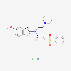 N-(2-(diethylamino)ethyl)-N-(5-methoxybenzo[d]thiazol-2-yl)-3-(phenylsulfonyl)propanamide hydrochloride