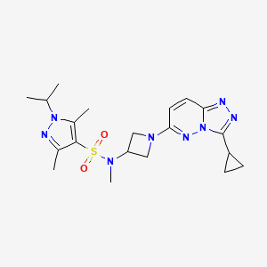 molecular formula C20H28N8O2S B2956282 N-(1-(3-cyclopropyl-[1,2,4]triazolo[4,3-b]pyridazin-6-yl)azetidin-3-yl)-1-isopropyl-N,3,5-trimethyl-1H-pyrazole-4-sulfonamide CAS No. 2310125-01-8