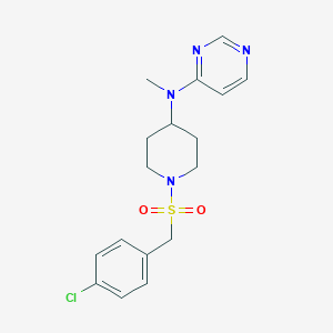 molecular formula C17H21ClN4O2S B2956303 N-{1-[(4-chlorophenyl)methanesulfonyl]piperidin-4-yl}-N-methylpyrimidin-4-amine CAS No. 2380177-92-2