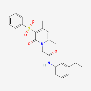 2-(4,6-dimethyl-2-oxo-3-(phenylsulfonyl)pyridin-1(2H)-yl)-N-(3-ethylphenyl)acetamide