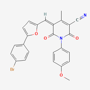 (5Z)-5-[[5-(4-Bromophenyl)furan-2-yl]methylidene]-1-(4-methoxyphenyl)-4-methyl-2,6-dioxopyridine-3-carbonitrile
