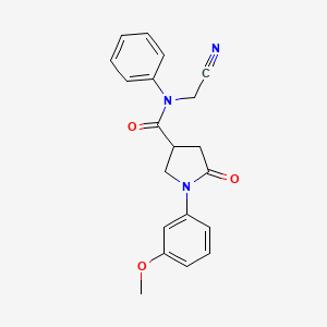 molecular formula C20H19N3O3 B2956330 N-(cyanomethyl)-1-(3-methoxyphenyl)-5-oxo-N-phenylpyrrolidine-3-carboxamide CAS No. 1241156-99-9