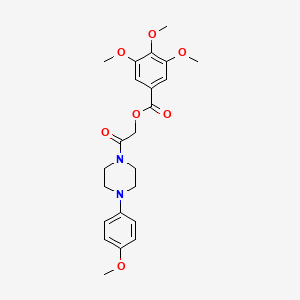 molecular formula C23H28N2O7 B2956340 2-[4-(4-Methoxyphenyl)piperazin-1-YL]-2-oxoethyl 3,4,5-trimethoxybenzoate CAS No. 1209362-58-2