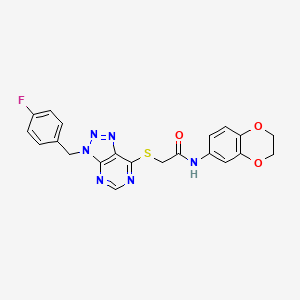 N-(2,3-dihydrobenzo[b][1,4]dioxin-6-yl)-2-((3-(4-fluorobenzyl)-3H-[1,2,3]triazolo[4,5-d]pyrimidin-7-yl)thio)acetamide