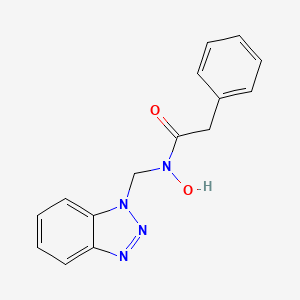molecular formula C15H14N4O2 B2956359 N-(1H-1,2,3-Benzotriazol-1-ylmethyl)-N-hydroxy-2-phenylacetamide CAS No. 130256-21-2