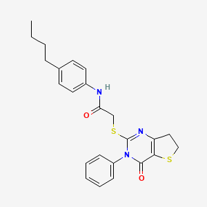molecular formula C24H25N3O2S2 B2956360 N-(4-butylphenyl)-2-({4-oxo-3-phenyl-3H,4H,6H,7H-thieno[3,2-d]pyrimidin-2-yl}sulfanyl)acetamide CAS No. 686770-67-2