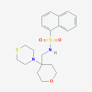 molecular formula C20H26N2O3S2 B2956366 N-{[4-(thiomorpholin-4-yl)oxan-4-yl]methyl}naphthalene-1-sulfonamide CAS No. 2415569-75-2