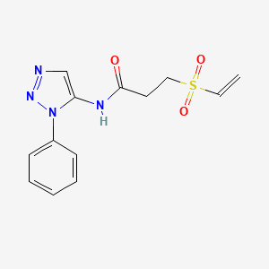 3-Ethenylsulfonyl-N-(3-phenyltriazol-4-yl)propanamide