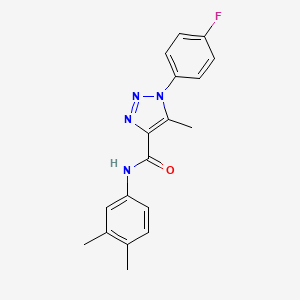 molecular formula C18H17FN4O B2956379 N-(3,4-dimethylphenyl)-1-(4-fluorophenyl)-5-methyl-1H-1,2,3-triazole-4-carboxamide CAS No. 866896-10-8