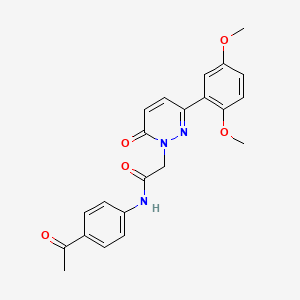 molecular formula C22H21N3O5 B2956415 N-(4-acetylphenyl)-2-[3-(2,5-dimethoxyphenyl)-6-oxo-1,6-dihydropyridazin-1-yl]acetamide CAS No. 899968-22-0