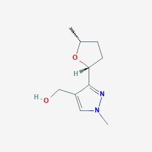 molecular formula C10H16N2O2 B2956421 rac-{1-methyl-3-[(2R,5R)-5-methyloxolan-2-yl]-1H-pyrazol-4-yl}methanol, cis CAS No. 1909294-60-5