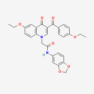 molecular formula C29H26N2O7 B2956433 N-(2H-1,3-benzodioxol-5-yl)-2-[6-ethoxy-3-(4-ethoxybenzoyl)-4-oxo-1,4-dihydroquinolin-1-yl]acetamide CAS No. 895648-82-5