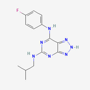 molecular formula C14H16FN7 B2956479 N7-(4-fluorophenyl)-N5-(2-methylpropyl)-3H-[1,2,3]triazolo[4,5-d]pyrimidine-5,7-diamine CAS No. 1286703-59-0