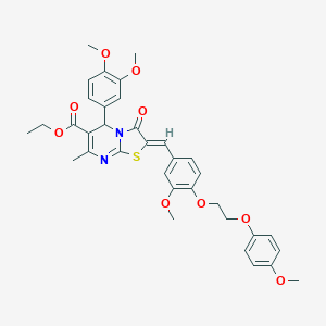 molecular formula C35H36N2O9S B295648 ethyl bromo-5-methoxy-4-(3-phenoxypropoxy)benzylidene]-1-phenyl-3,5-pyrazolidinedione 