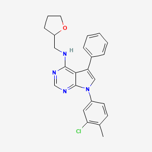 molecular formula C24H23ClN4O B2956495 7-(3-chloro-4-methylphenyl)-N-[(oxolan-2-yl)methyl]-5-phenyl-7H-pyrrolo[2,3-d]pyrimidin-4-amine CAS No. 477229-49-5