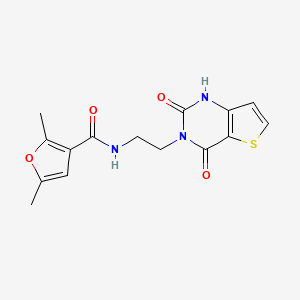molecular formula C15H15N3O4S B2956509 N-(2-(2,4-dioxo-1,2-dihydrothieno[3,2-d]pyrimidin-3(4H)-yl)ethyl)-2,5-dimethylfuran-3-carboxamide CAS No. 2034323-31-2