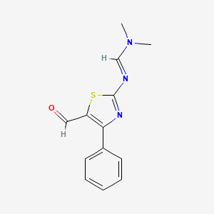 molecular formula C13H13N3OS B2956512 N'-(5-formyl-4-phenyl-1,3-thiazol-2-yl)-N,N-dimethylmethanimidamide CAS No. 1210051-67-4