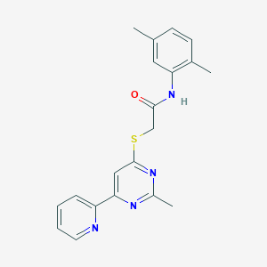 molecular formula C20H20N4OS B2956524 N-(2,5-dimethylphenyl)-2-((2-methyl-6-(pyridin-2-yl)pyrimidin-4-yl)thio)acetamide CAS No. 1251694-63-9