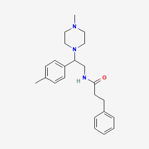 molecular formula C23H31N3O B2956525 N-[2-(4-methylphenyl)-2-(4-methylpiperazin-1-yl)ethyl]-3-phenylpropanamide CAS No. 898431-91-9