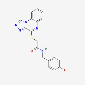 molecular formula C19H17N5O2S B2956526 N-[(4-METHOXYPHENYL)METHYL]-2-{[1,2,4]TRIAZOLO[4,3-A]QUINOXALIN-4-YLSULFANYL}ACETAMIDE CAS No. 1358741-46-4