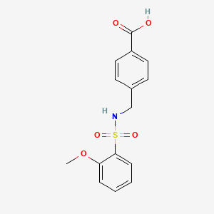molecular formula C15H15NO5S B2956546 4-[(2-Methoxybenzenesulfonamido)methyl]benzoic acid CAS No. 793727-37-4