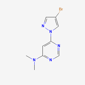 molecular formula C9H10BrN5 B2956548 6-(4-bromo-1H-pyrazol-1-yl)-N,N-dimethylpyrimidin-4-amine CAS No. 2309555-30-2