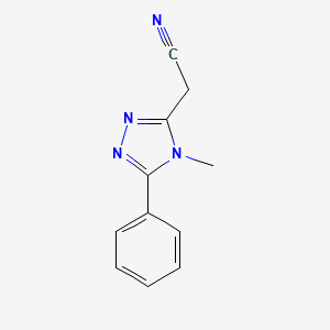 molecular formula C11H10N4 B2956558 2-(4-methyl-5-phenyl-4H-1,2,4-triazol-3-yl)acetonitrile CAS No. 923254-73-3