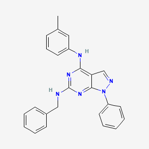 molecular formula C25H22N6 B2956583 N6-benzyl-N4-(3-methylphenyl)-1-phenyl-1H-pyrazolo[3,4-d]pyrimidine-4,6-diamine CAS No. 946369-07-9