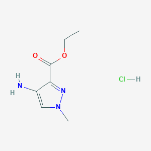 molecular formula C7H12ClN3O2 B2956586 Ethyl 4-amino-1-methyl-1H-pyrazole-3-carboxylate hydrochloride CAS No. 1431964-15-6