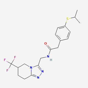 2-(4-(isopropylthio)phenyl)-N-((6-(trifluoromethyl)-5,6,7,8-tetrahydro-[1,2,4]triazolo[4,3-a]pyridin-3-yl)methyl)acetamide