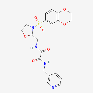 N1-((3-((2,3-dihydrobenzo[b][1,4]dioxin-6-yl)sulfonyl)oxazolidin-2-yl)methyl)-N2-(pyridin-3-ylmethyl)oxalamide