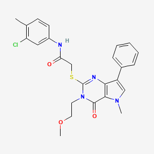 N-(3-chloro-4-methylphenyl)-2-((3-(2-methoxyethyl)-5-methyl-4-oxo-7-phenyl-4,5-dihydro-3H-pyrrolo[3,2-d]pyrimidin-2-yl)thio)acetamide