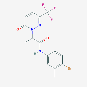 molecular formula C15H13BrF3N3O2 B2956641 N-(4-bromo-3-methylphenyl)-2-[6-oxo-3-(trifluoromethyl)-1,6-dihydropyridazin-1-yl]propanamide CAS No. 2380187-87-9