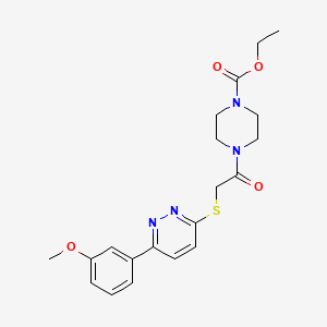 Ethyl 4-[2-[6-(3-methoxyphenyl)pyridazin-3-yl]sulfanylacetyl]piperazine-1-carboxylate
