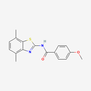 molecular formula C17H16N2O2S B2956648 N-(4,7-dimethyl-1,3-benzothiazol-2-yl)-4-methoxybenzamide CAS No. 900866-94-6