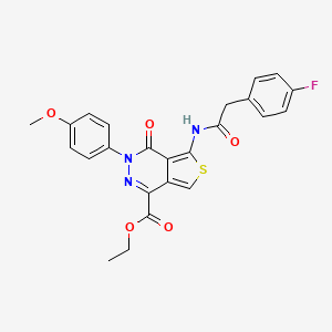 molecular formula C24H20FN3O5S B2956657 ethyl 5-[2-(4-fluorophenyl)acetamido]-3-(4-methoxyphenyl)-4-oxo-3H,4H-thieno[3,4-d]pyridazine-1-carboxylate CAS No. 851952-40-4
