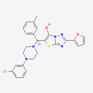5-((4-(3-Chlorophenyl)piperazin-1-yl)(m-tolyl)methyl)-2-(furan-2-yl)thiazolo[3,2-b][1,2,4]triazol-6-ol