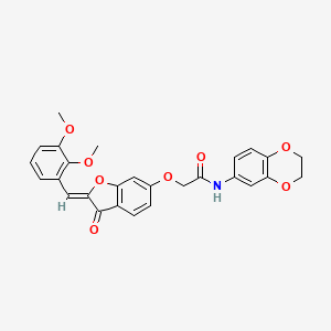 (Z)-N-(2,3-dihydrobenzo[b][1,4]dioxin-6-yl)-2-((2-(2,3-dimethoxybenzylidene)-3-oxo-2,3-dihydrobenzofuran-6-yl)oxy)acetamide