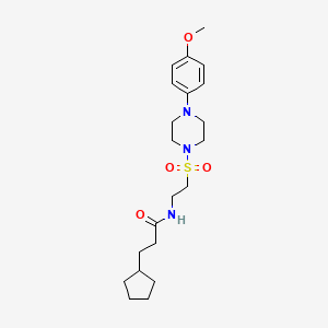 3-cyclopentyl-N-(2-((4-(4-methoxyphenyl)piperazin-1-yl)sulfonyl)ethyl)propanamide