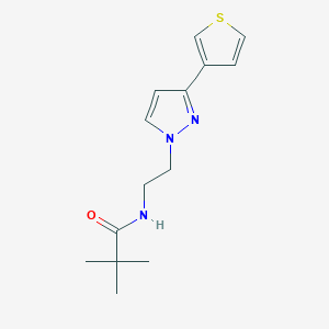 N-(2-(3-(thiophen-3-yl)-1H-pyrazol-1-yl)ethyl)pivalamide
