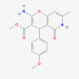 Methyl 2-amino-4-(4-methoxyphenyl)-7-methyl-5-oxo-4,6-dihydropyrano[3,2-c]pyridine-3-carboxylate
