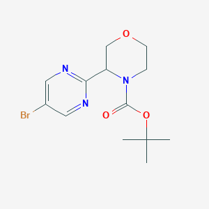 molecular formula C13H18BrN3O3 B2956673 tert-Butyl 3-(5-bromopyrimidin-2-yl)morpholine-4-carboxylate CAS No. 2230798-86-2