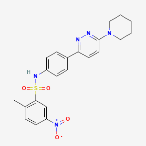 2-methyl-5-nitro-N-(4-(6-(piperidin-1-yl)pyridazin-3-yl)phenyl)benzenesulfonamide