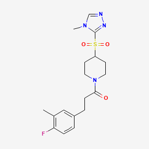 3-(4-fluoro-3-methylphenyl)-1-(4-((4-methyl-4H-1,2,4-triazol-3-yl)sulfonyl)piperidin-1-yl)propan-1-one