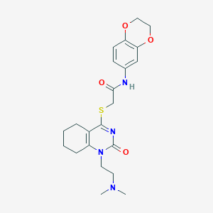 N-(2,3-dihydrobenzo[b][1,4]dioxin-6-yl)-2-((1-(2-(dimethylamino)ethyl)-2-oxo-1,2,5,6,7,8-hexahydroquinazolin-4-yl)thio)acetamide