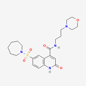 6-(azepan-1-ylsulfonyl)-N-(3-morpholinopropyl)-2-oxo-1,2-dihydroquinoline-4-carboxamide