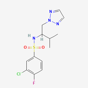 3-chloro-4-fluoro-N-(3-methyl-1-(2H-1,2,3-triazol-2-yl)butan-2-yl)benzenesulfonamide