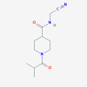 molecular formula C12H19N3O2 B2956690 N-(Cyanomethyl)-1-(2-methylpropanoyl)piperidine-4-carboxamide CAS No. 2248845-00-1