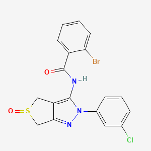 molecular formula C18H13BrClN3O2S B2956695 2-bromo-N-(2-(3-chlorophenyl)-5-oxido-4,6-dihydro-2H-thieno[3,4-c]pyrazol-3-yl)benzamide CAS No. 1019100-29-8