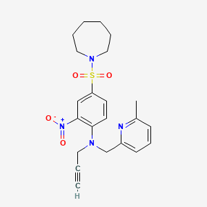 4-(azepane-1-sulfonyl)-N-[(6-methylpyridin-2-yl)methyl]-2-nitro-N-(prop-2-yn-1-yl)aniline